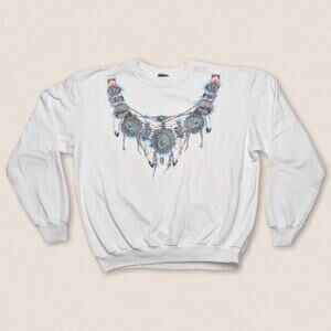 Vintage dream catcher necklaces sweatshirt Size Large Pullover Crew neck